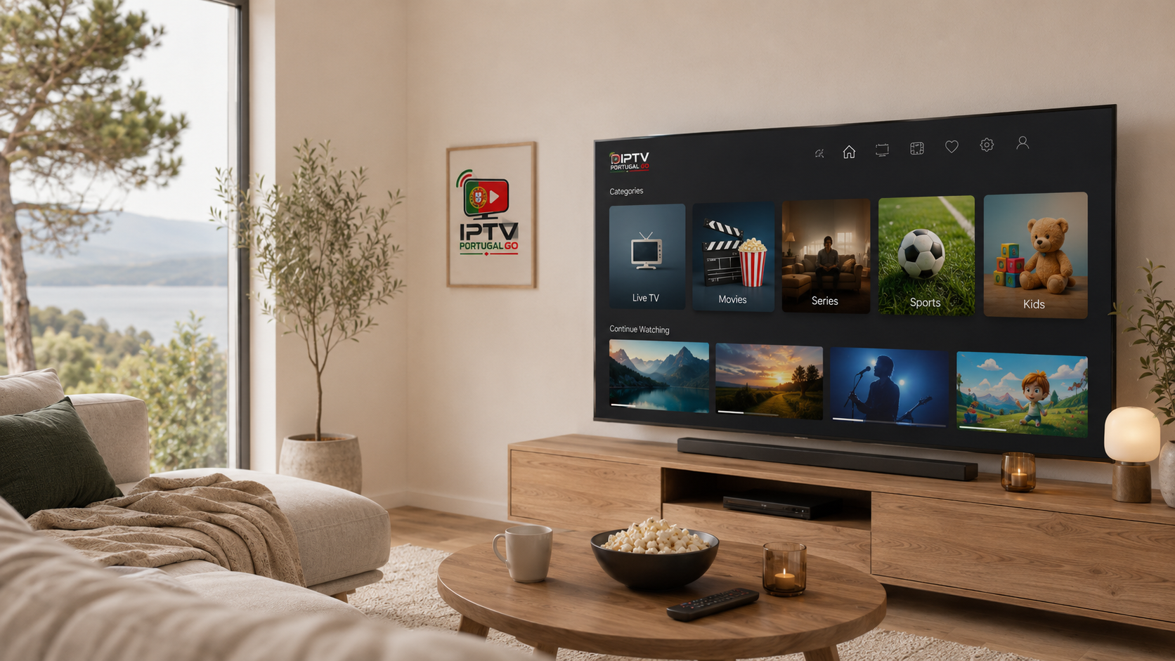 Serviço IPTV Portugal em Smart TV com canais HD e 4K da IPTV Portugal Go